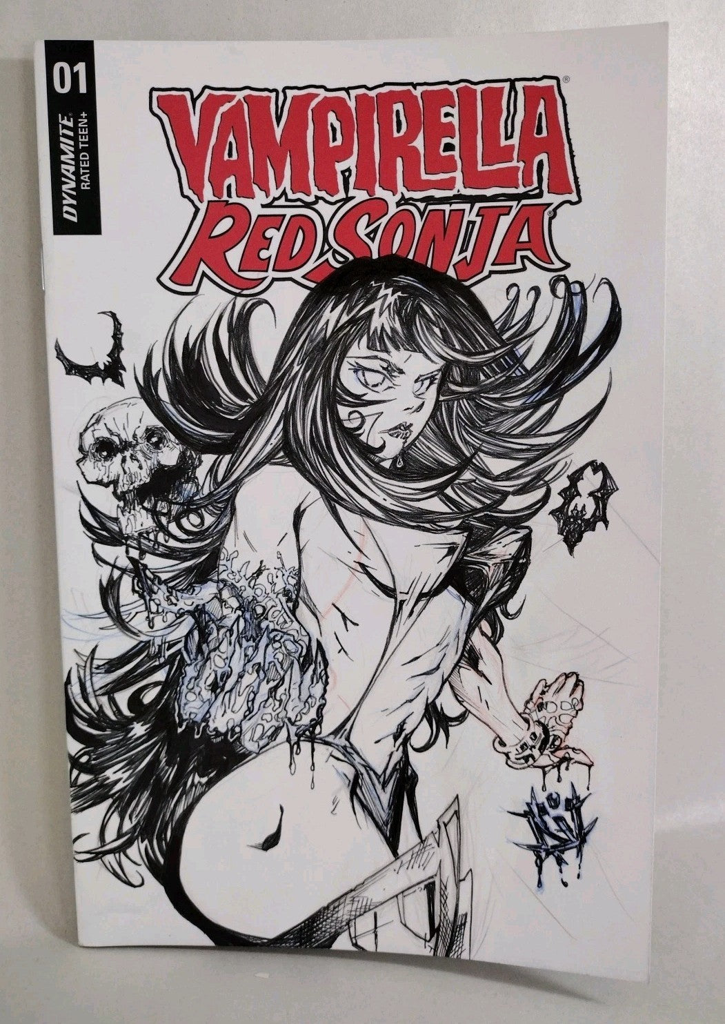 Vampirella VS Red Sonja #1 (2019) Blank Cover Comic W Original Jose Guillen Art