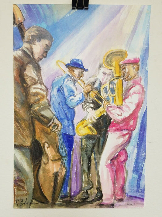 Robert Lederman "Jazz Quartet In The Park" 16 X 10.5" Signed Print 62/250