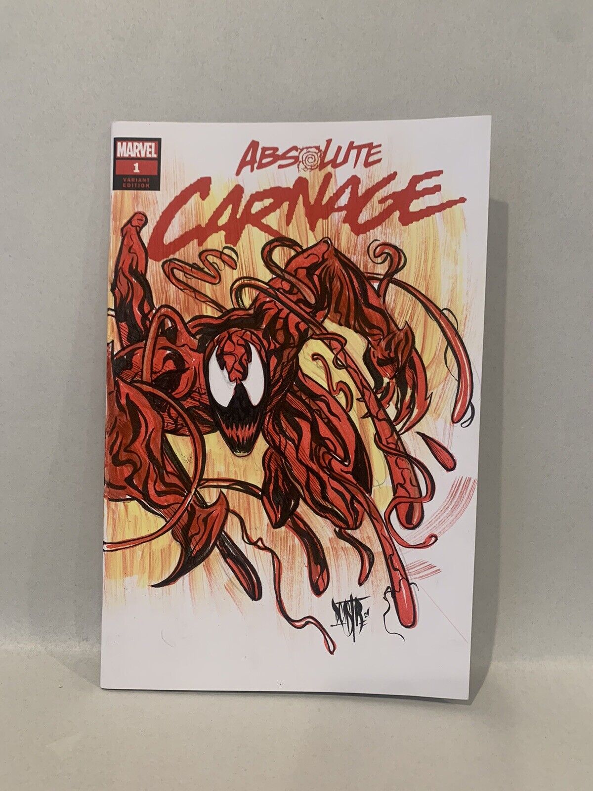 ABSOLUTE CARNAGE #1 Blank Sketch Variant Cover Comic W Original Dcastr Art