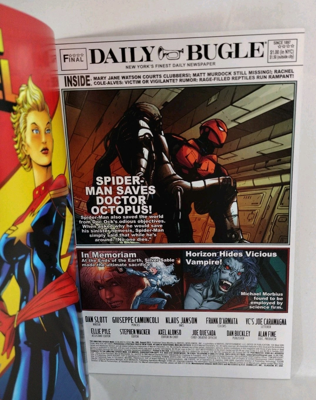 Amazing Spider-Man #688 (2012) Marvel Comic PX SDCC Ribic Variant Cover VF-NM