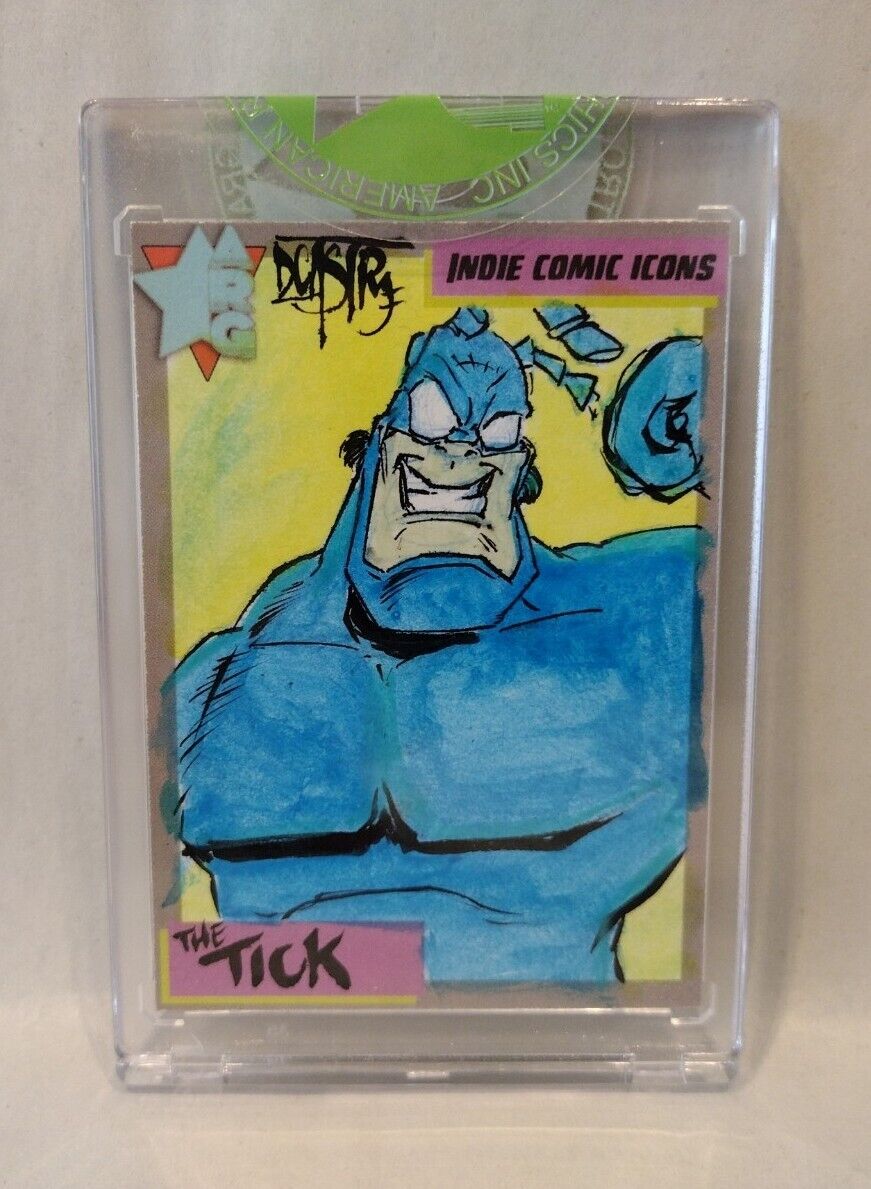 Indie Comic Icons Sketch Card w Original The Tick Art DCastr (2023) ARG Sealed 