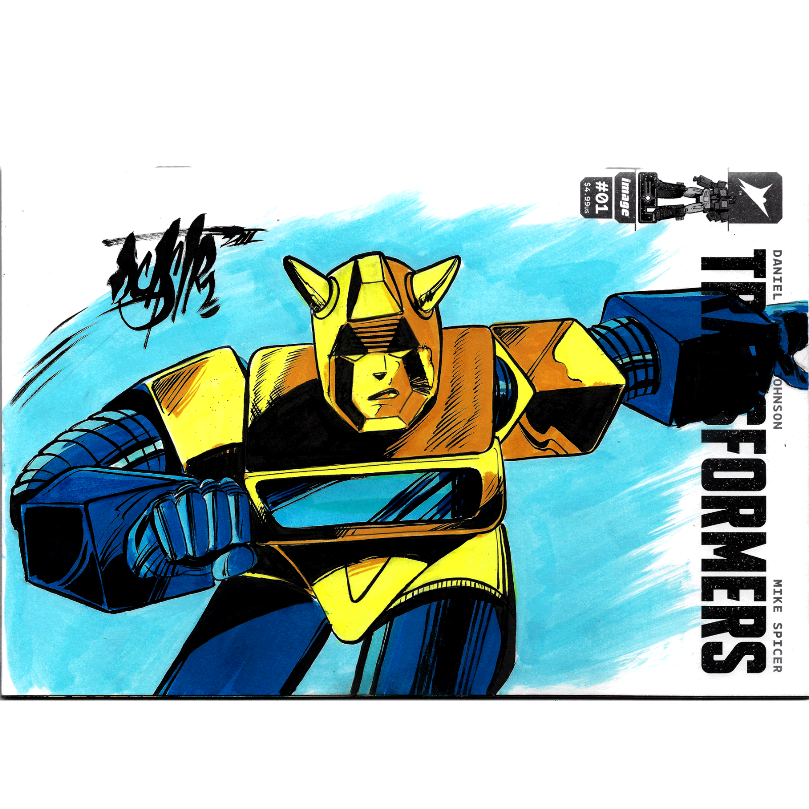 Transformers 1 (2023) Image Comic Sketch Variant Cover W Original BUMBLEBEE Art