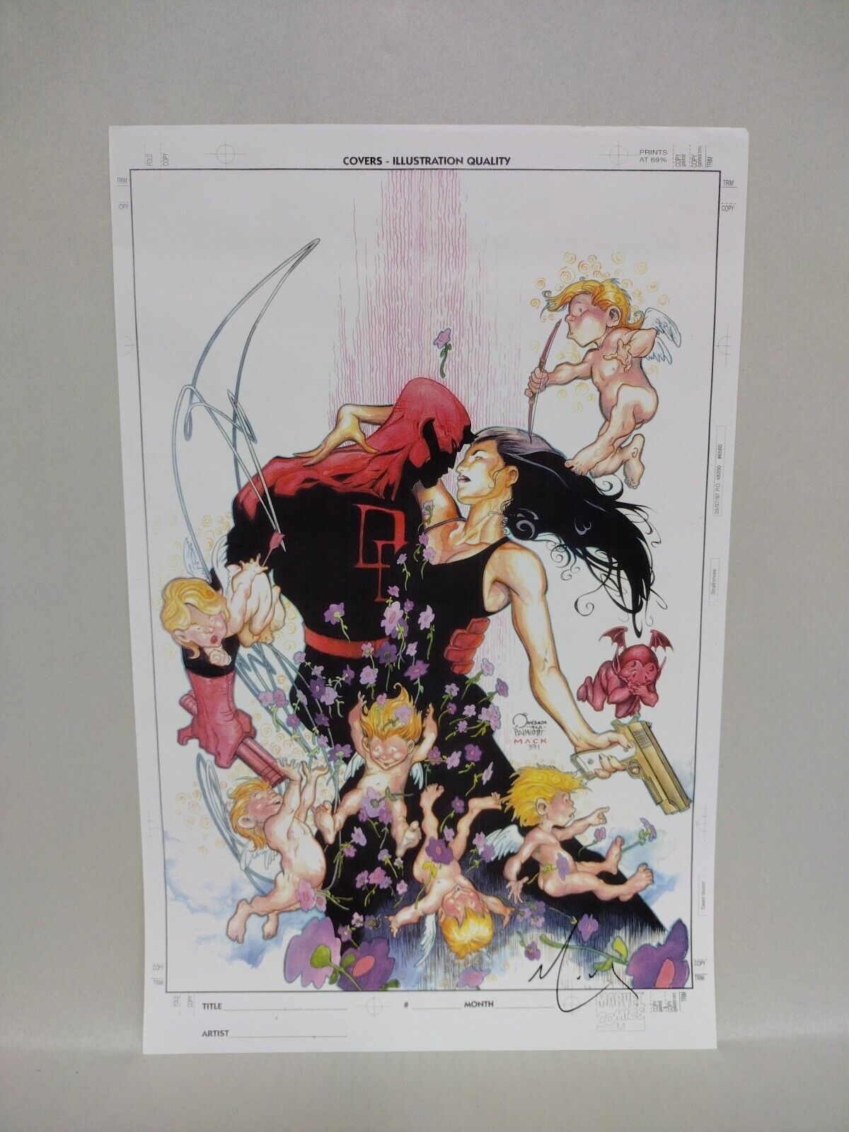 Daredevil + Elektra 17 X 11" Poster Print Signed By David Mack 