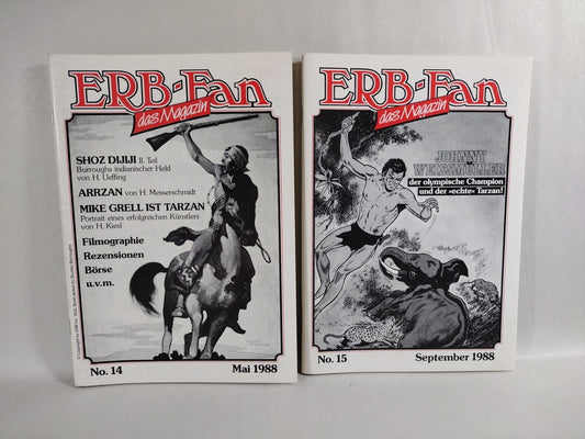 ERB Fan Das Magzin (1988) German Text  Fanzine Lot Set #14 15 Mike Grell Tarzan