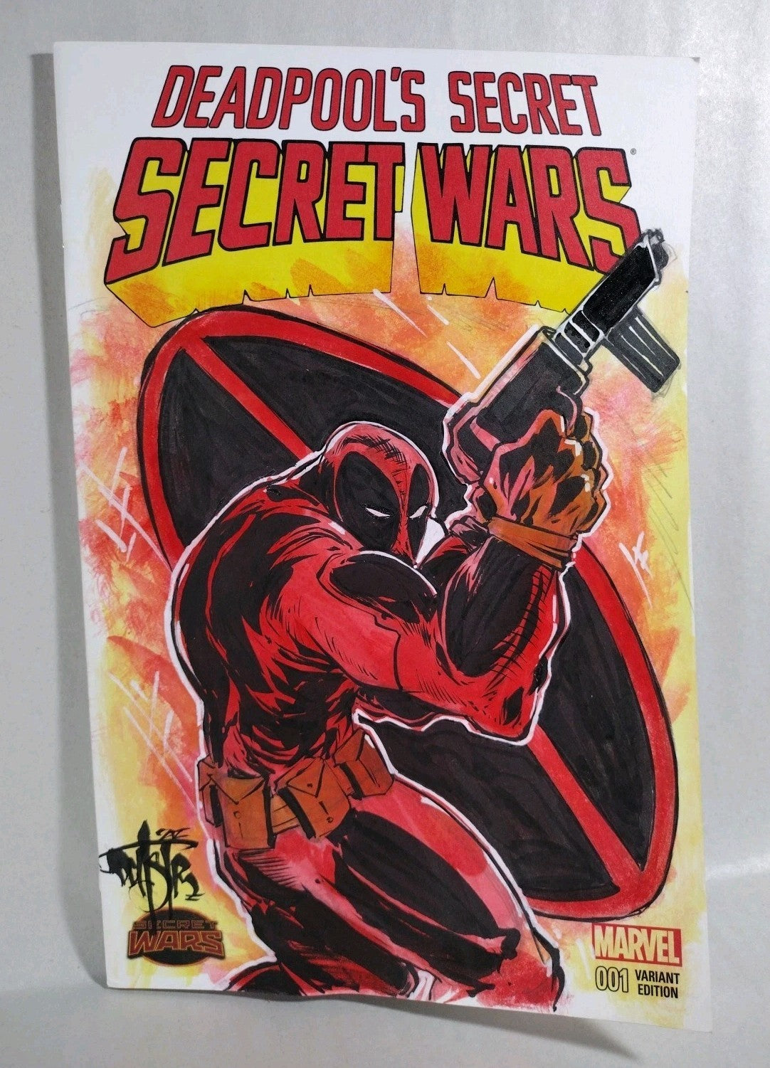 DEADPOOL'S SECRET #1 Sketch Cover Variant Marvel Comic w Original Dave Castr Art