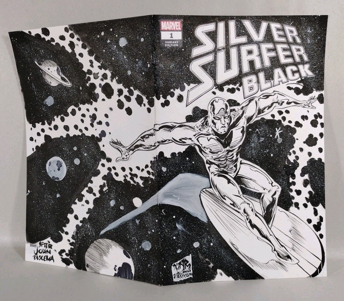 Silver Surfer Black (2019) Marvel Sketch Cover Variant W Original Dave Castr Art