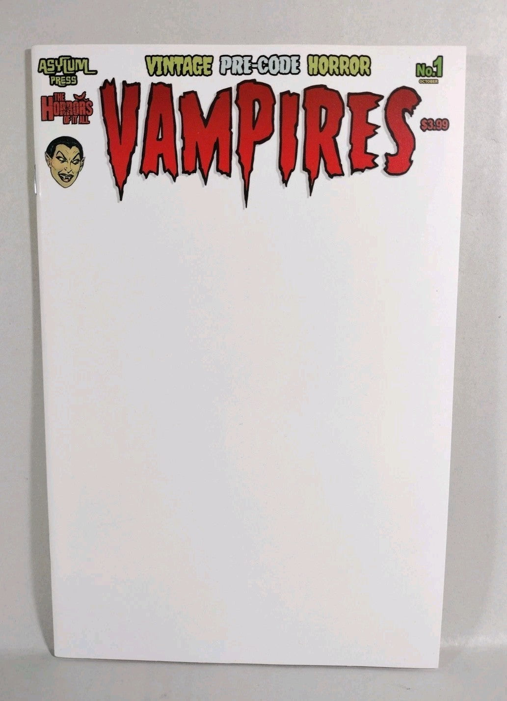 Vampires Halloween Special 1 (2021) Asylum Press Blank Sketch Cover Variant NM