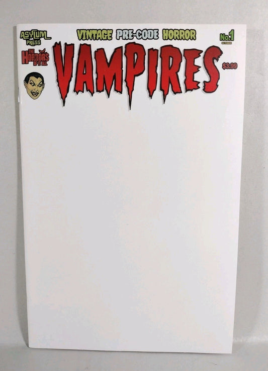 Vampires Halloween Special 1 (2021) Asylum Press Blank Sketch Cover Variant NM