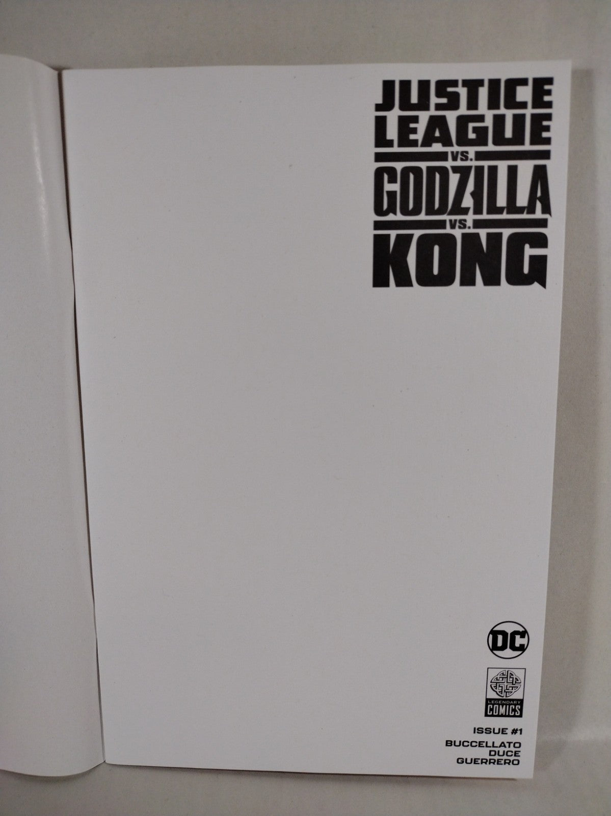 Justice League Vs Godzilla Vs Kong 1 DC Comic 2023 Blank Sketch Variant Cover NM