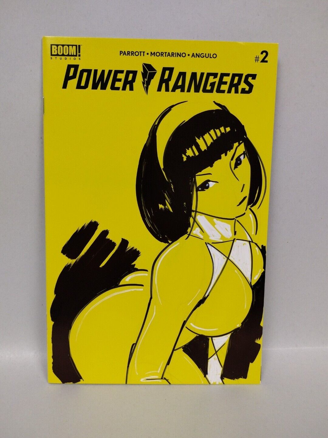 Power Rangers #2 Boom Comic Sketch Var W Original Brian Lacy Trini Yellow Art