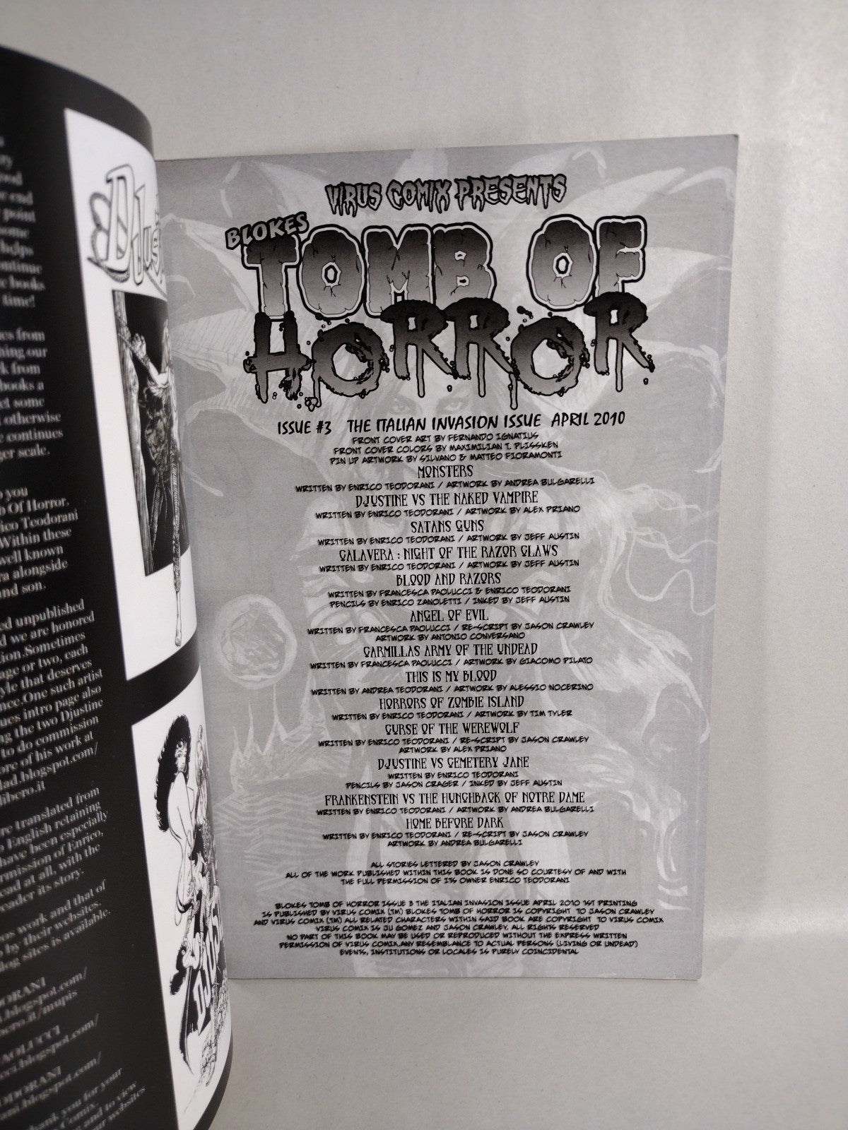 Blokes Tomb Of Terror (2009) Virus Comix Comic Lot #1 2 3 4 7 Calavera VG-VF