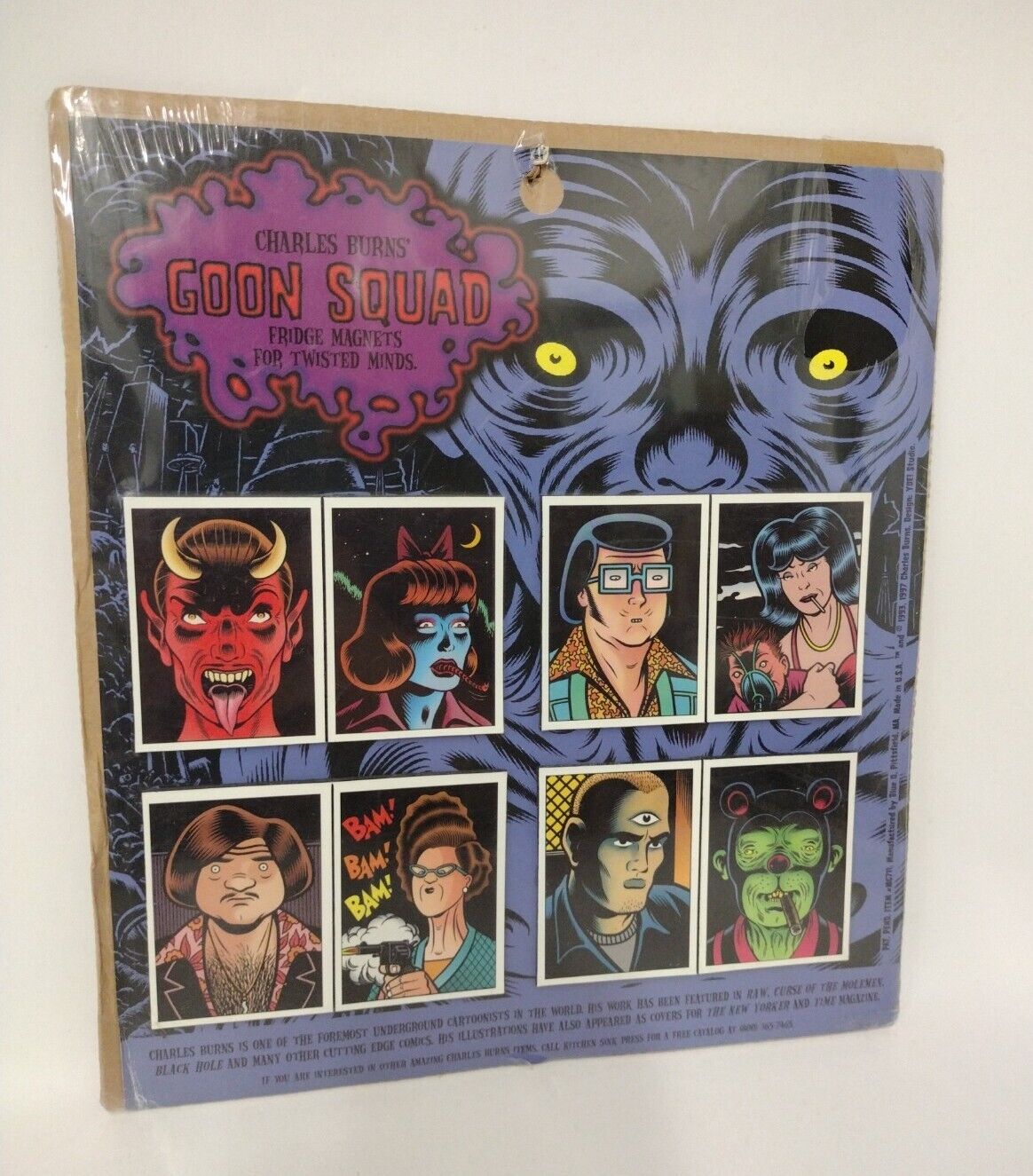 Charles Burns Goon Squad (1997) 8 Piece Fridge Magnet Set Blue Q New Sealed