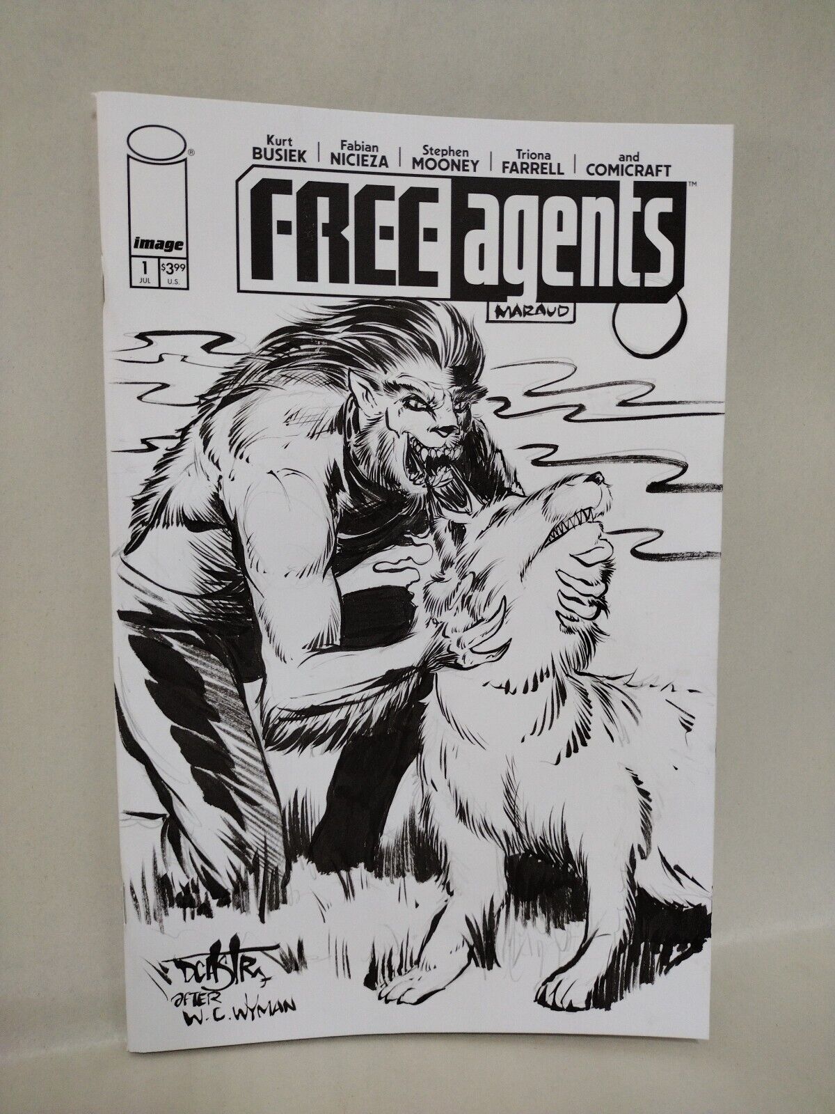 Free Agents 1 (2024) Image Comic Maraud Sketch Variant W Original Dave Castr Art