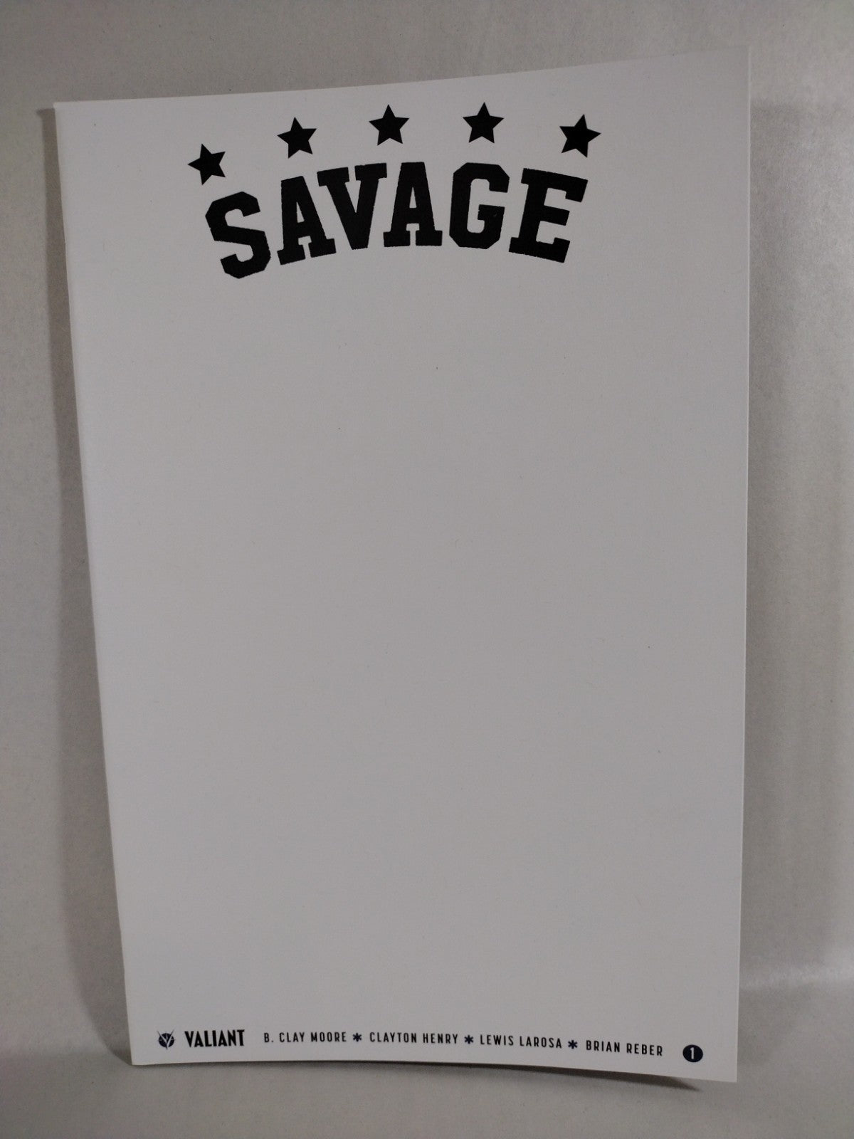 Savage #1 (2016) Valiant Blank Sketch Comic Cover New NM