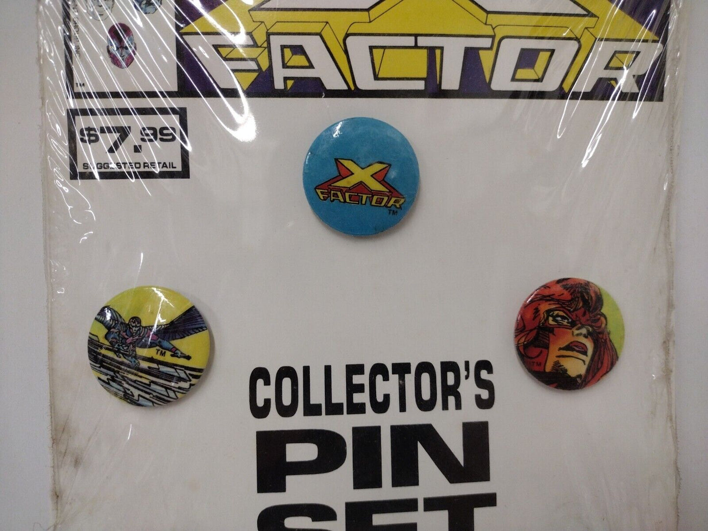 X-FACTOR COLLECTOR'S PIN SET 1989 SEALED CYCLOPS X-MEN ICEMAN BEAST ARCH ANGEL