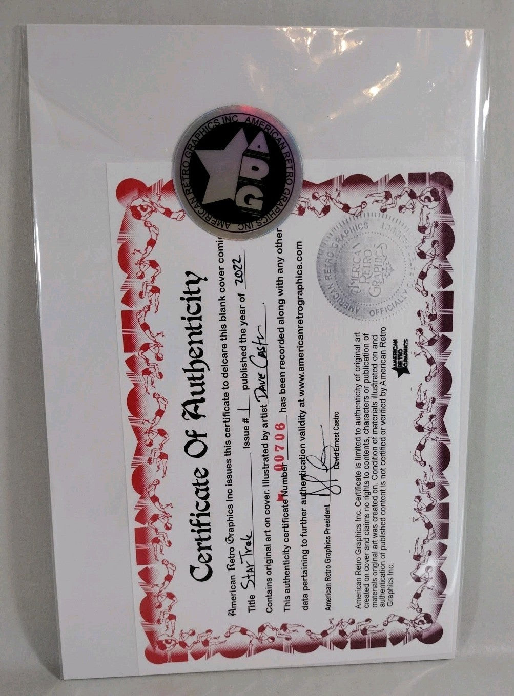 Star Trek #1 (2022) IDW Sketch Cover Variant Comic W Original Dave Castr Art