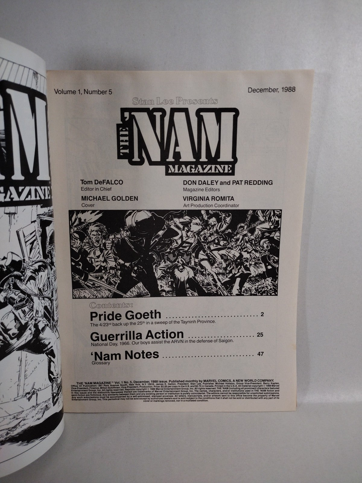 The NAM Magazine (1988) Marvel Comic Lot Set #1 2 3 4 5 7 Michael Golden FN
