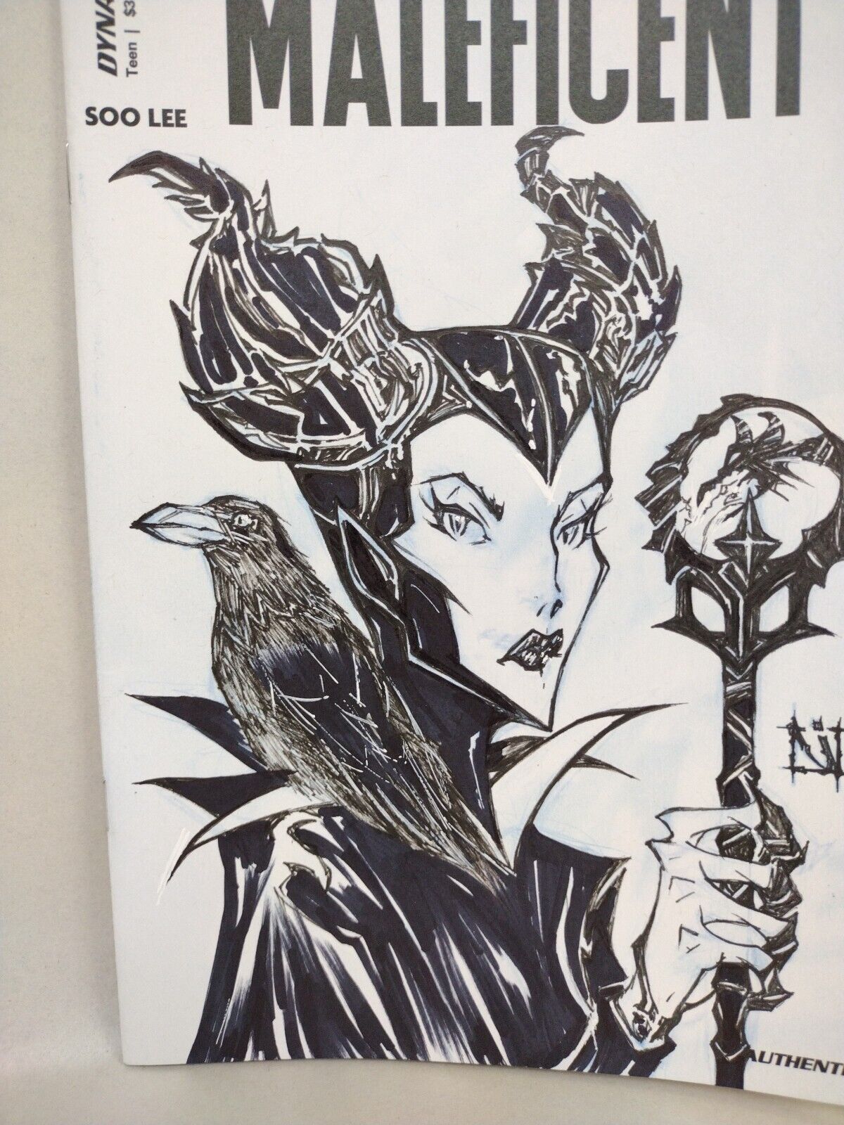 Maleficent #1 Dynamite 2023 Disney Sketch Variant Comic W Original JAG Art