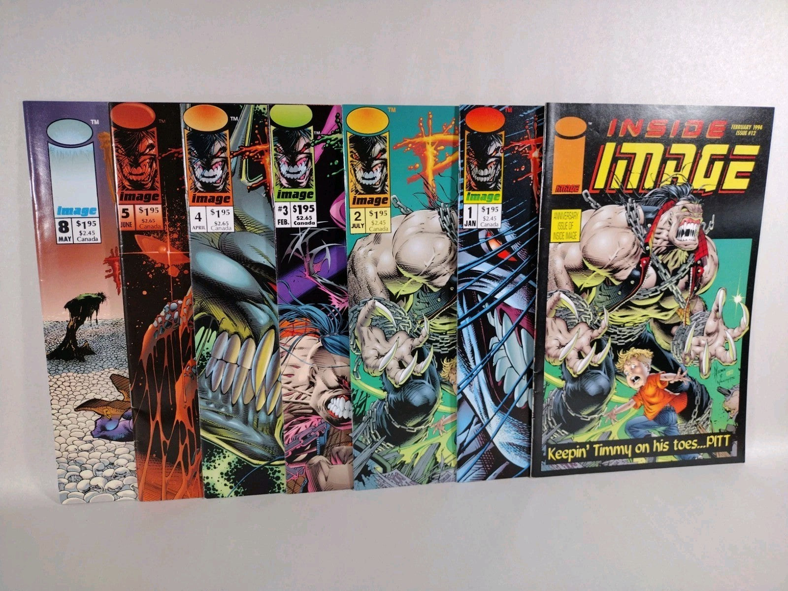 Pitt 1993 Image Comic Dale Keown Newsstand Variant Set #1 2 3 4 5 Maxx #8 Inside