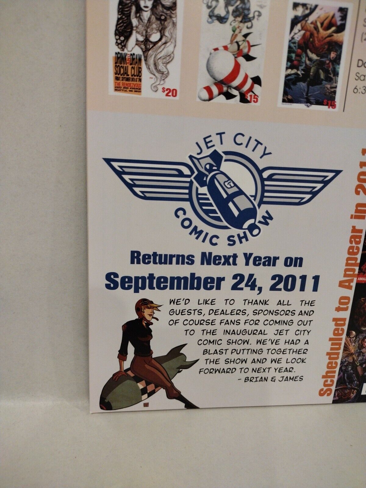 Jet City Comic Show 2010 Program Signed Tim Vigil Dan Panosian Cover Art