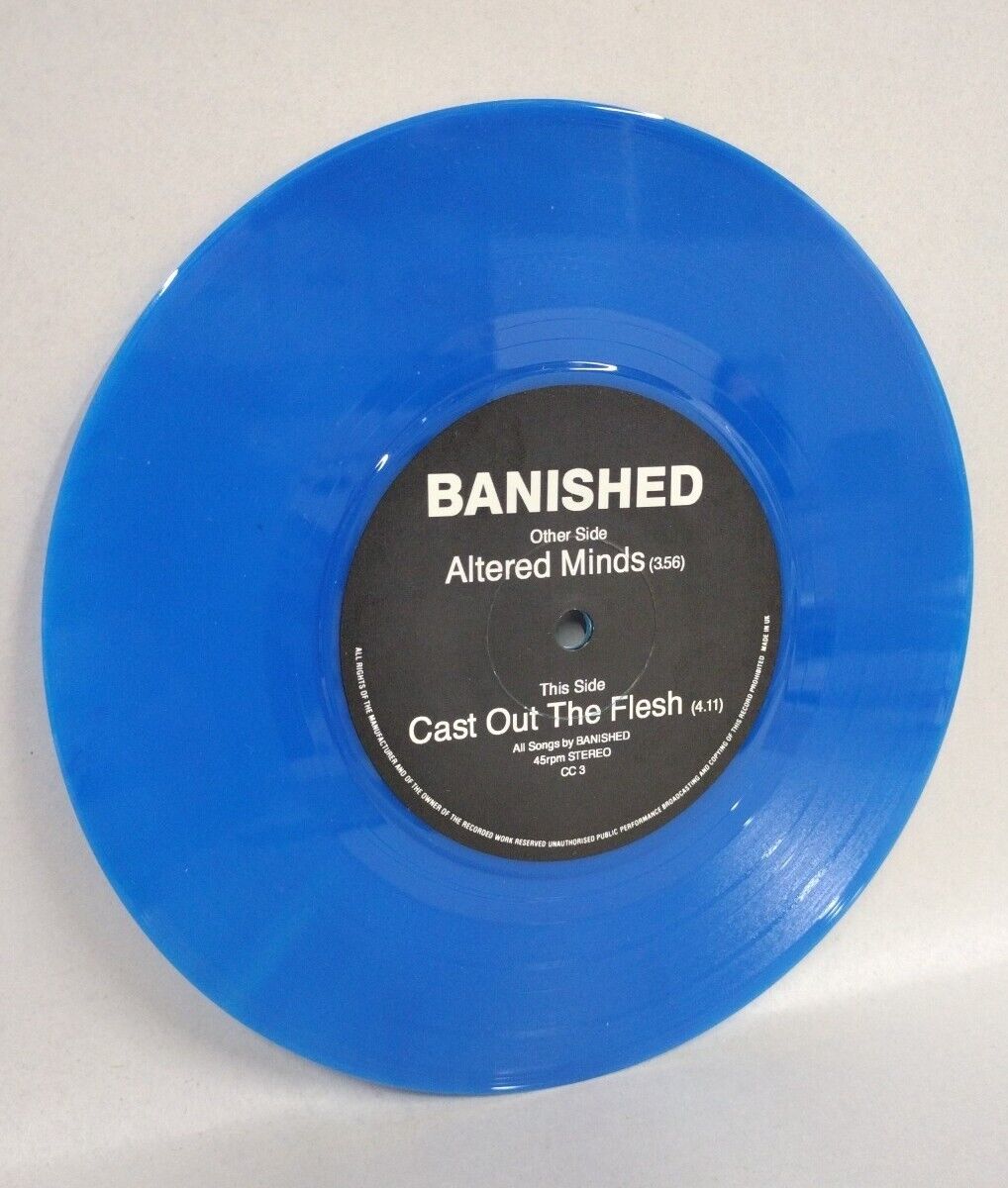 BANISHED 1993 7" Collector Club Vinyl Record w Signed Tim Vigil Art Sleeve Rare