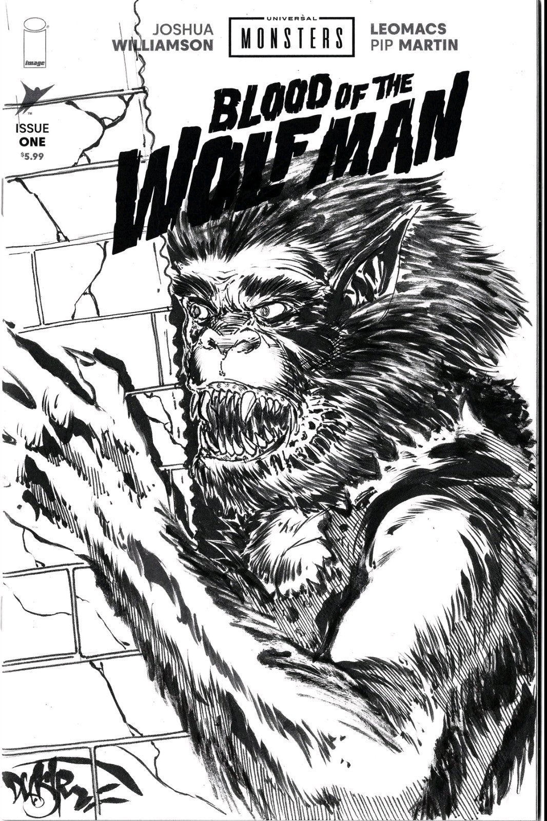 Blood Of The Wolfman #1 Image Comic 2026 Sketch Cover Var W Original DCastr Art