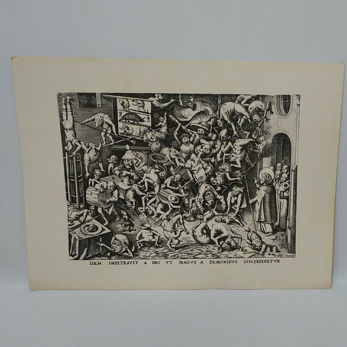 Lot Of 9 Vintage Copies of Pieter Brueghel Print Political Satire Illustrations