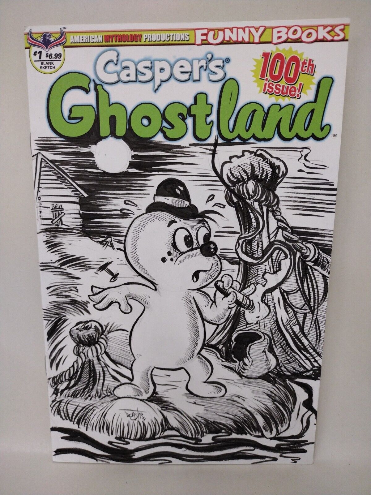 Casper's Ghost Land #1 Blank Cover Variant W Original Dave Castr Spooky Art ARG