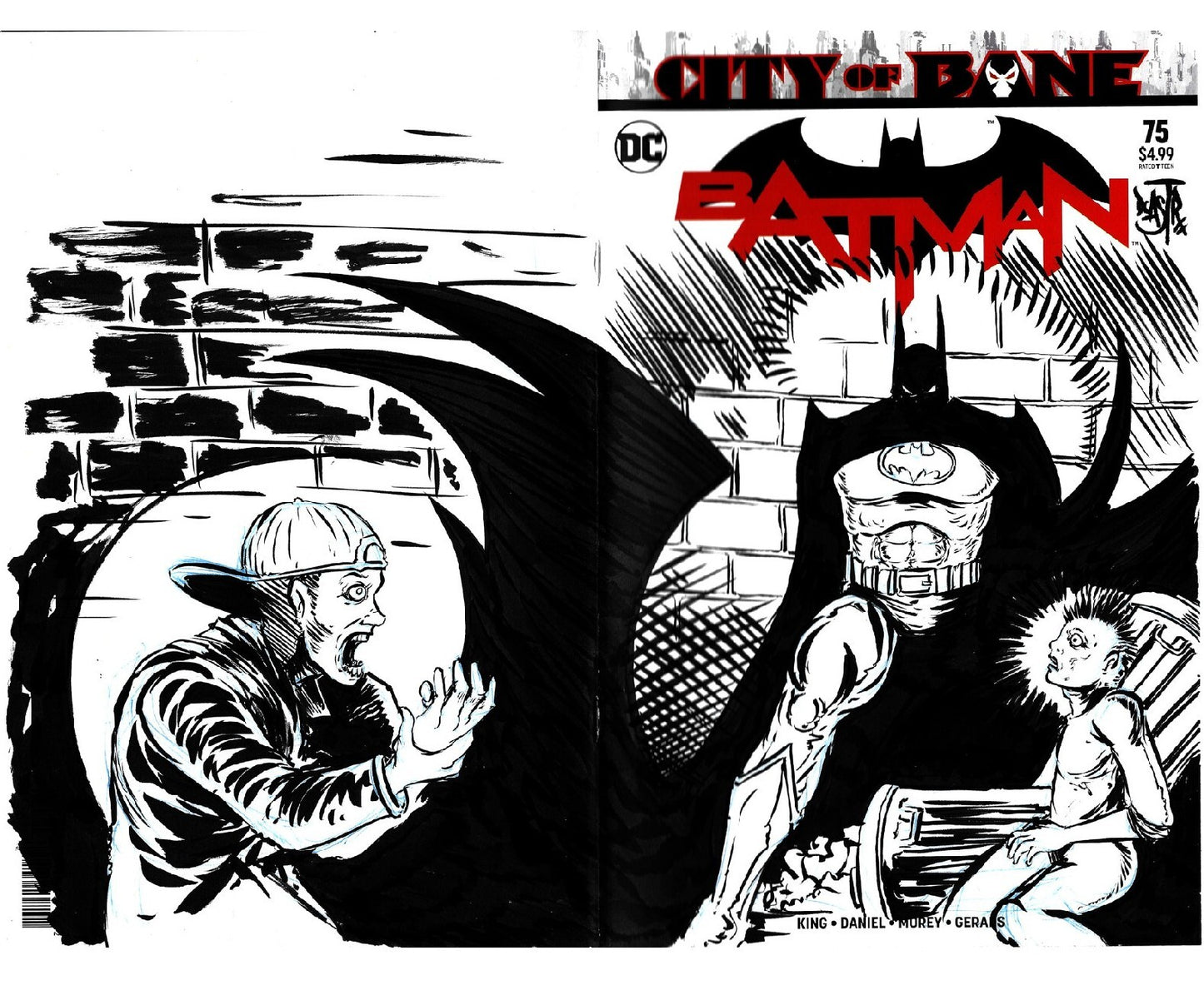 Batman #75 (2019) DC Comic Blank Sketch Variant Cover W Original Dave Castr Art 