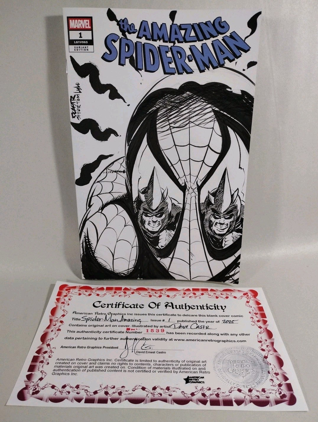 Amazing Spider-Man #1 (2025) Sketch Variant Cover Comic W Original Dcastr Art