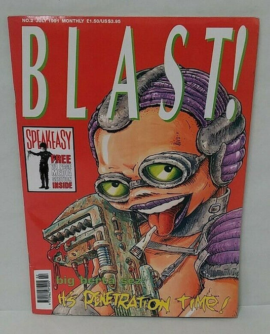 Blast! #2 (1991) UK Comic Magazine Warren Ellis Peter Bagge Concrete Mr Monster