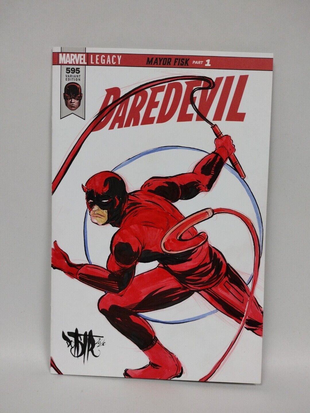 Daredevil #595 (2018) Blank Cover Comic w Original Daredevil Art  Dcastr 