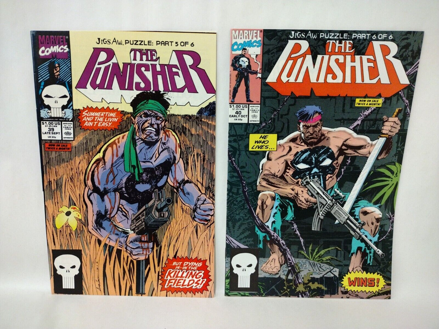 Punisher (1990) Jigsaw Puzzle Pt 1-6 Complete Marvel Story Arc 35 36 37 38 39 40