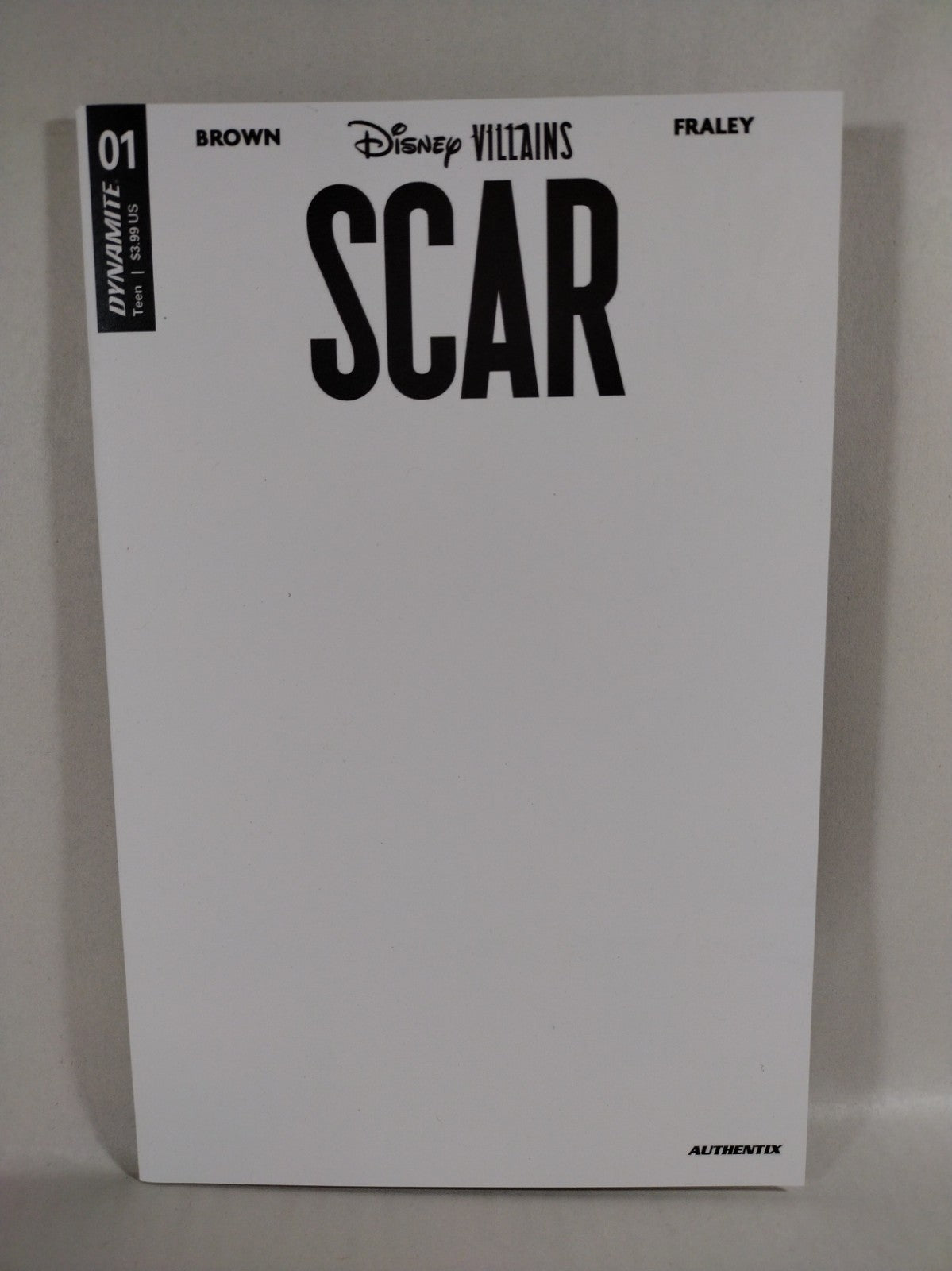 Scar #1 (2023) Dynamite Disney Villains White Blank Sketch Cover Variant NM