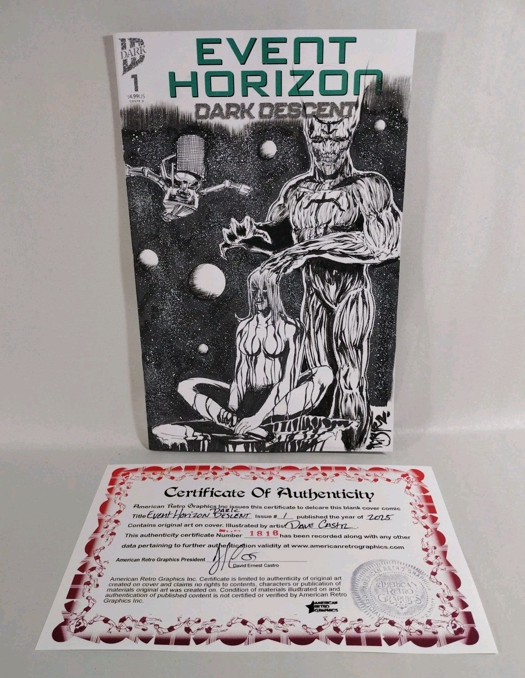 Event Horizon Dark Descent 1 (2025) IDW Sketch Cover Comic W Original DCastr Art