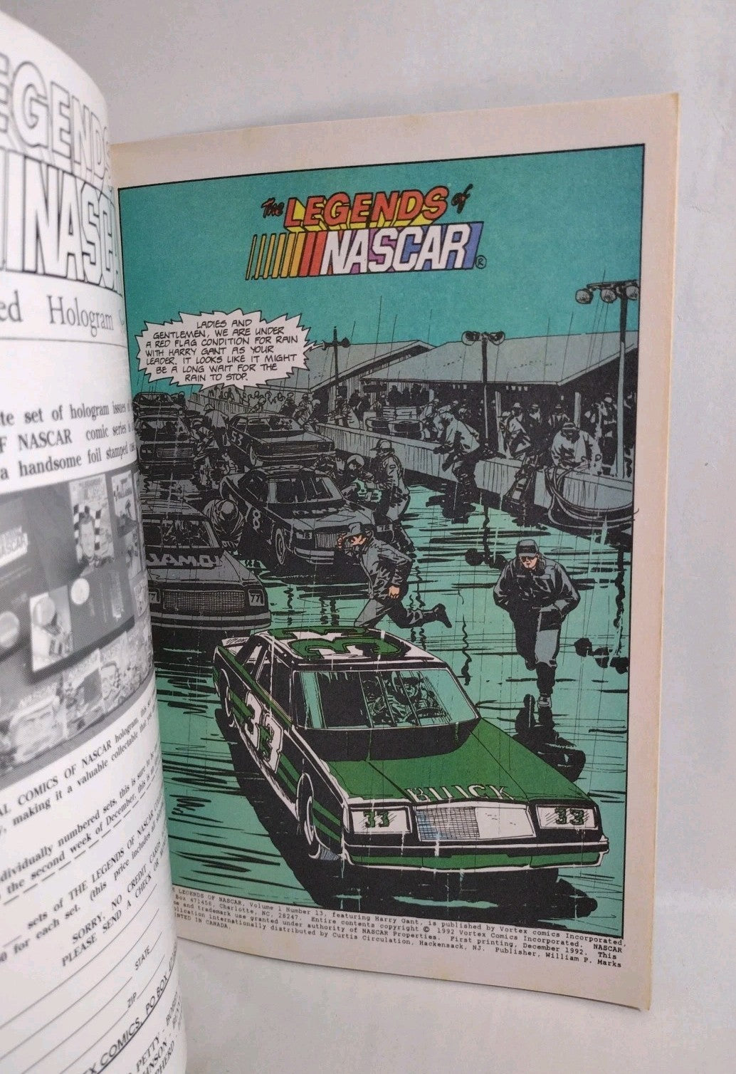 Legends of NASCAR (1992) Vortex Comic #'d Hologram Lot Issues 11 12 13