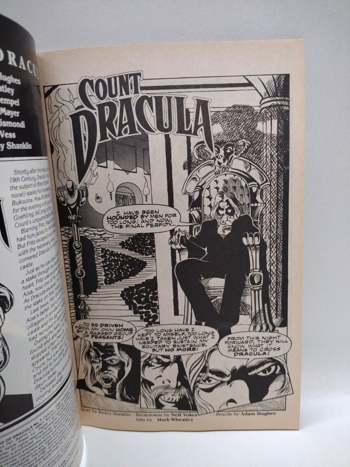 Blood of Dracula (1988) #7 Charles Vess Cover Art Adam Hughes Apple Comics