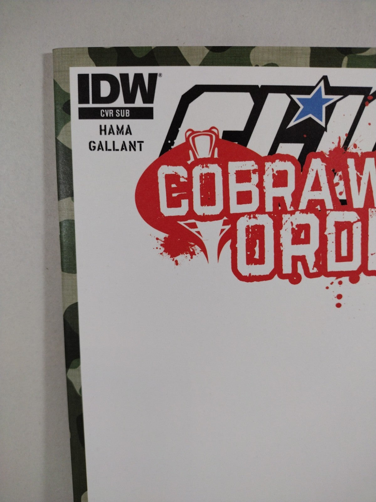 G.I. Joe Cobra World Order Prelude (2015) IDW Blank Variant Cover Comic NM
