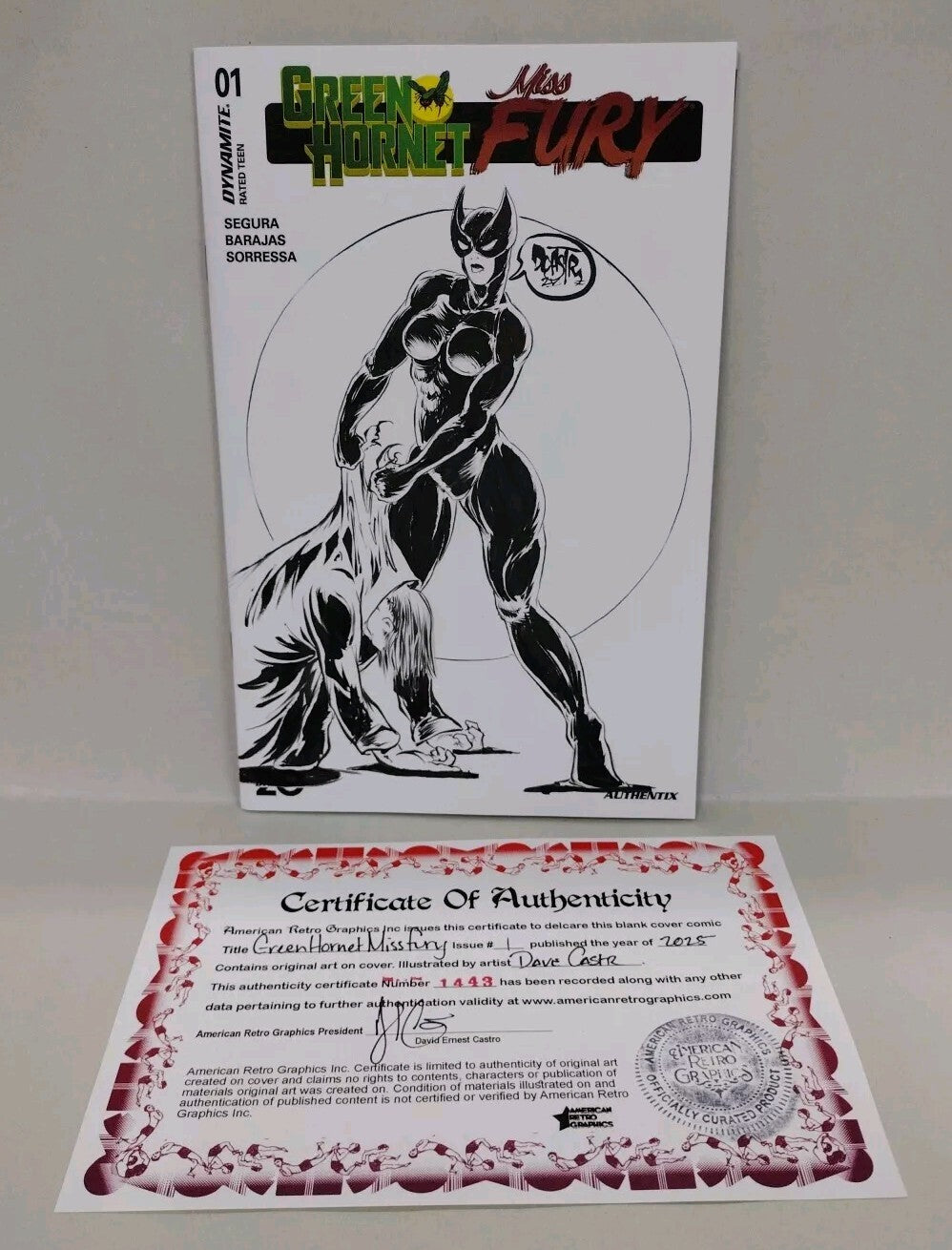 Green Hornet Miss Fury #1 Dynamite 2025 Sketch Cover W Original DCastr Art