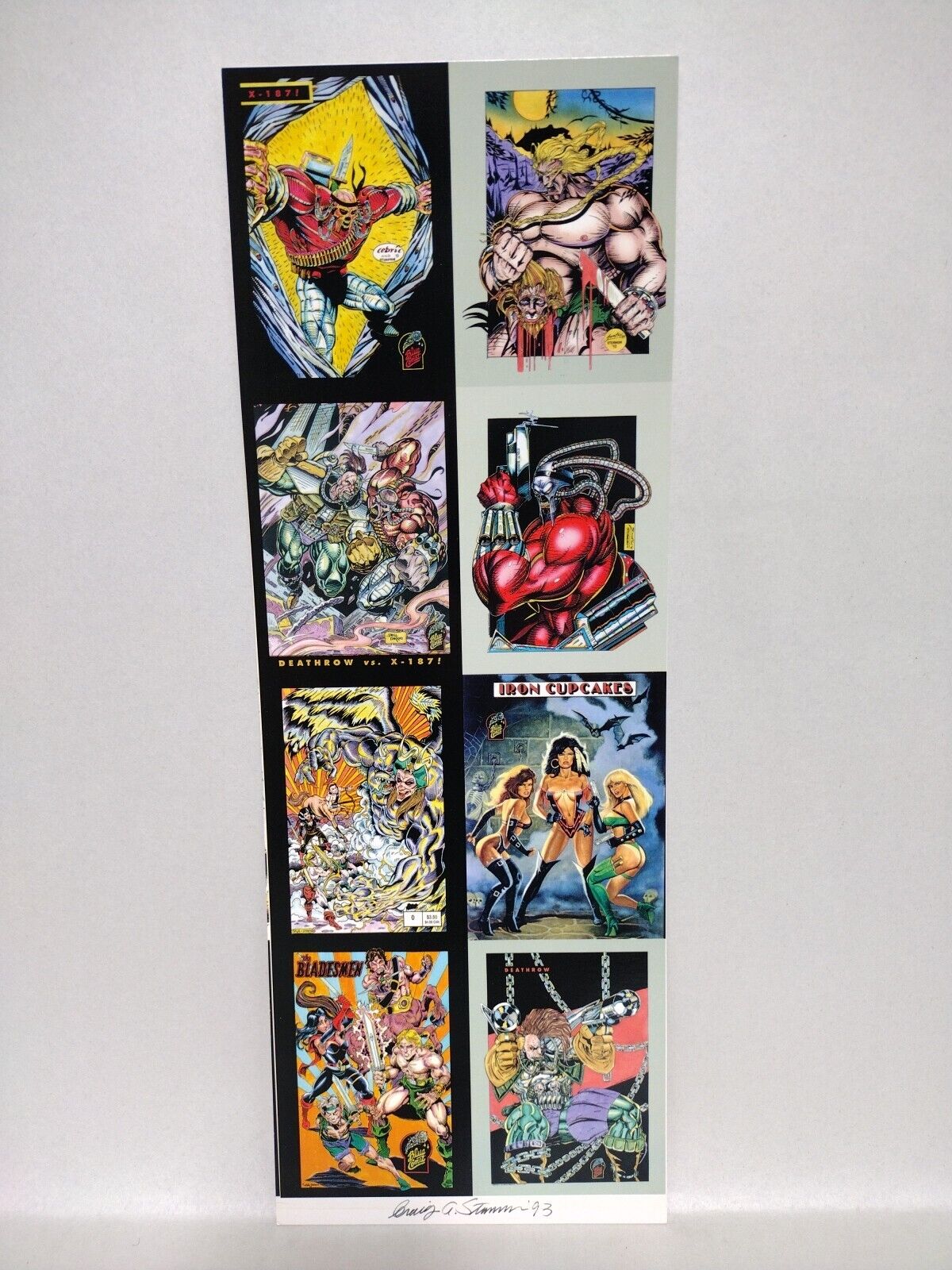 Blue Comet Comics (1993) Uncut Trading Card Sheet Signed Craig Storman