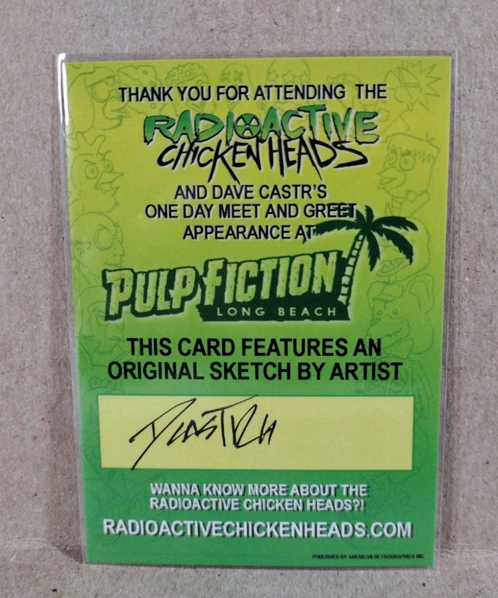 Radioactive Chicken Heads Exclusive Sketch Card W Original Carrot Top DCastr Art