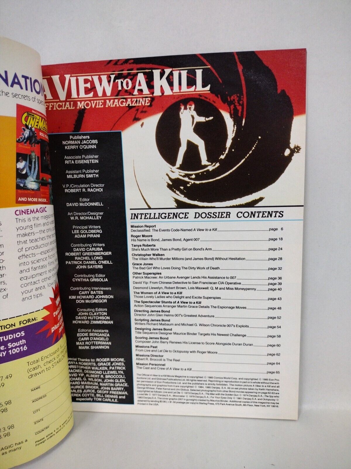 A View To A Kill (1985) James Bond 007 Movie Magazine Tanya Roberts 