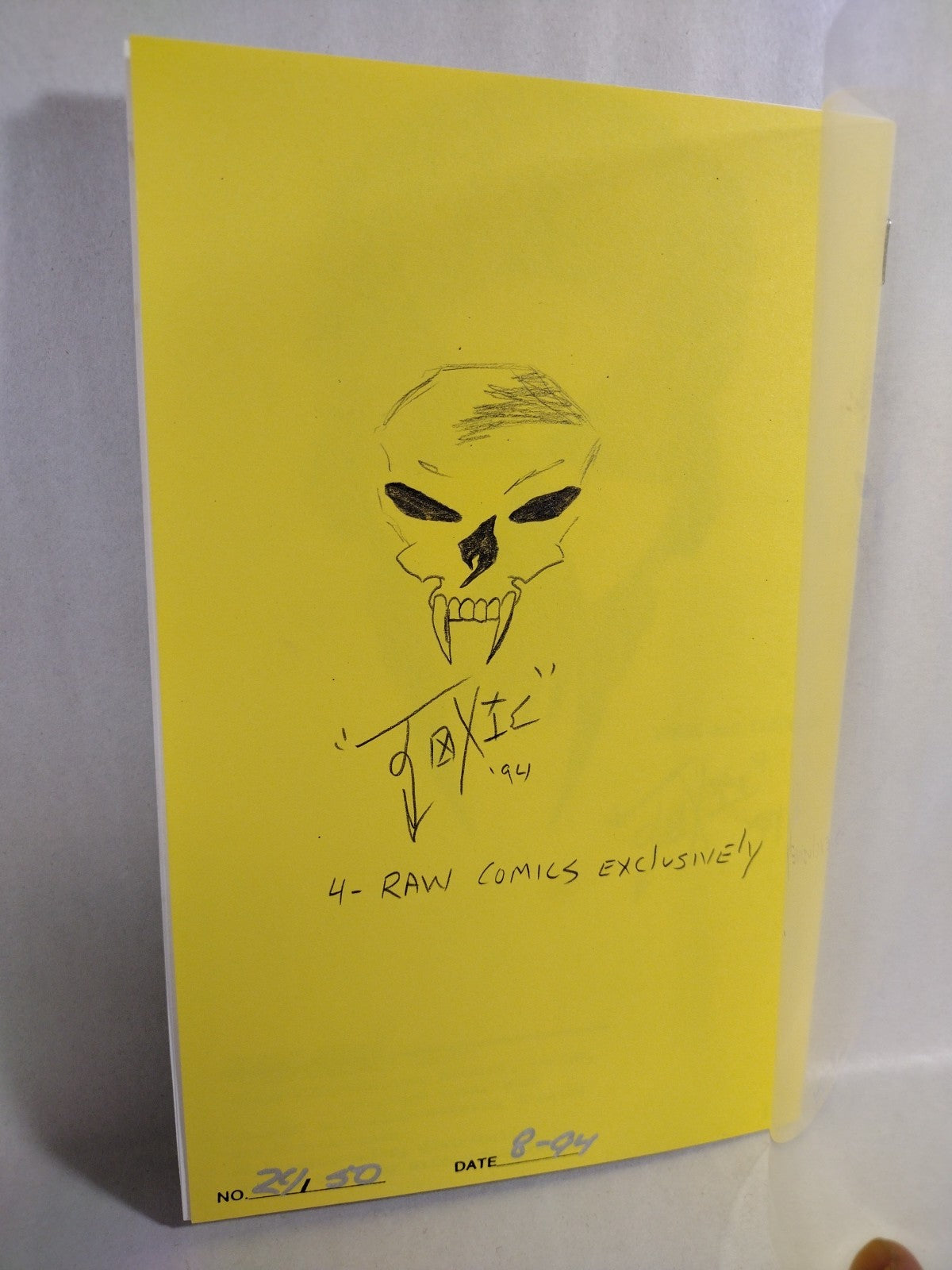 Toxic Studios (1994) Signed #'d And Remarked Ashcan Clear Cover Horror Comic
