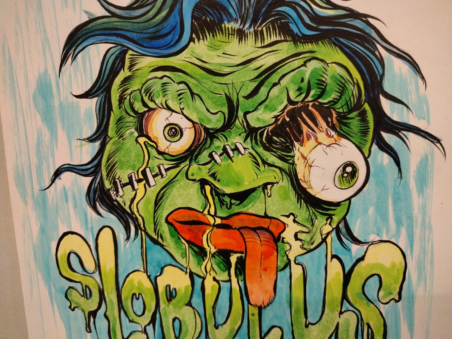Madballs vs Garbage Pail Kids TGSA 1 Blank Variant Comic Slobulus Original Art