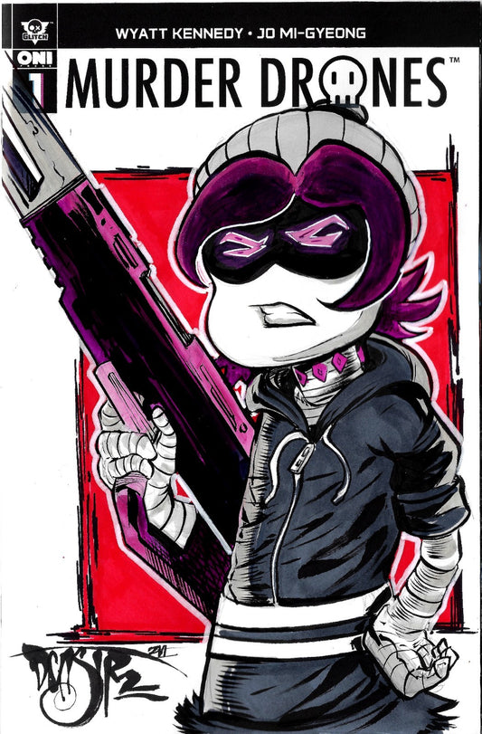 Murder Drones #1 (2026) Oni Sketch Cover Variant Comic W Original Uzi DCastr Art