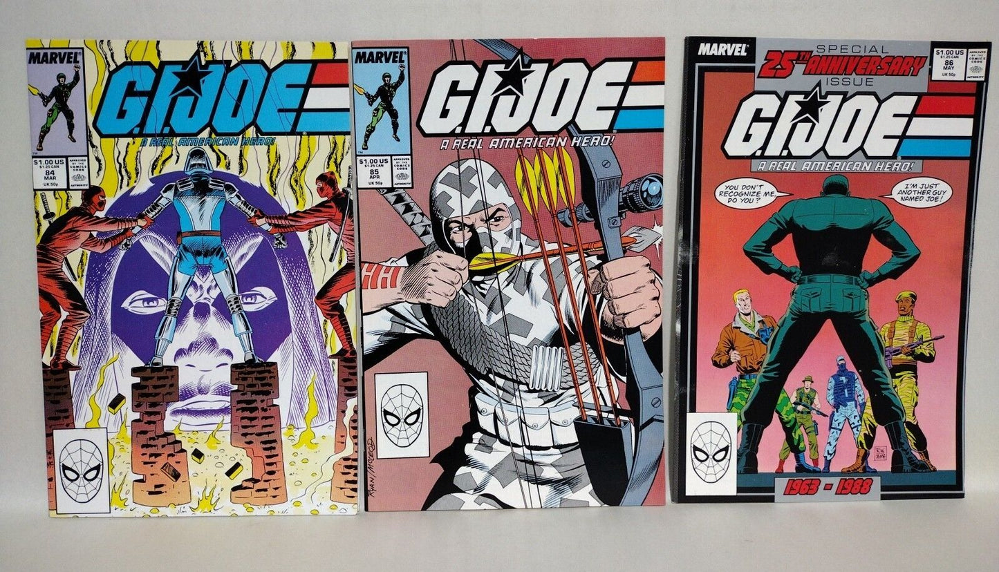 GI Joe (1989) Marvel Comic Lot #84 85 86 Cobra Commander Ninja VF-NM