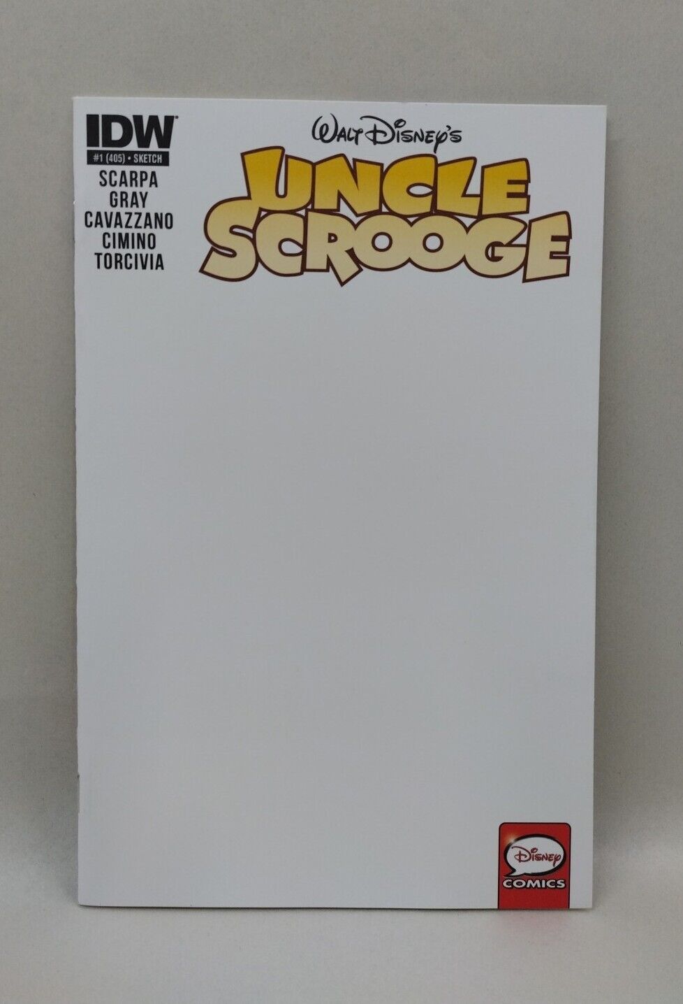 Uncle Scrooge, Walt Disney #1 Blank Sketch Variant Cover LEGACY NUMBER 405) NEW