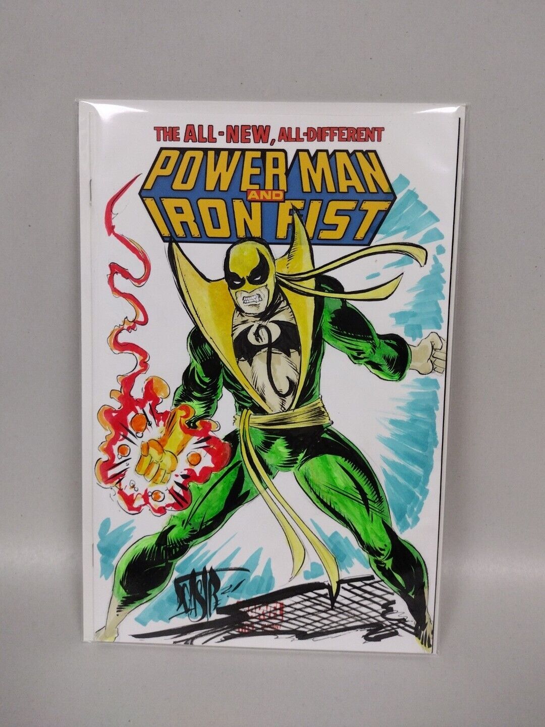 Power Man and Iron Fist #1 Blank Cover Comic w Original Art Dcastr w ARG COA # 