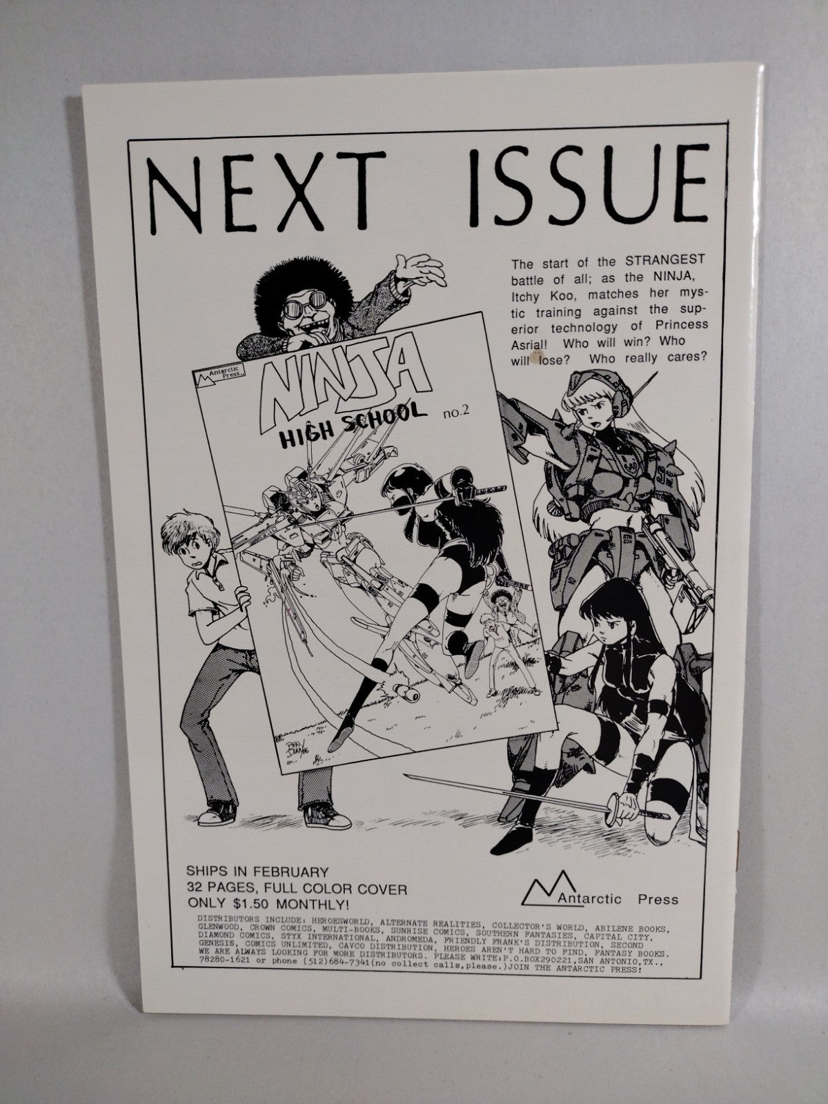 NINJA HIGH SCHOOL 1987 Complete Antarctic Comic Mini Series 1 2 3 1st Appearance