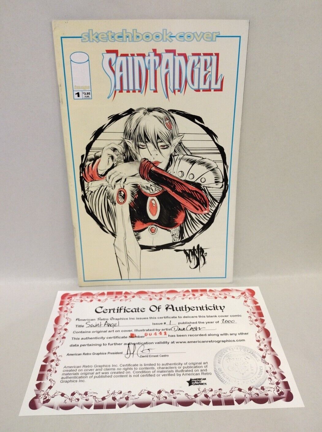 Saint Angel #1 (2000) Image Comic Sketch Variant W Original Dave Castr Art